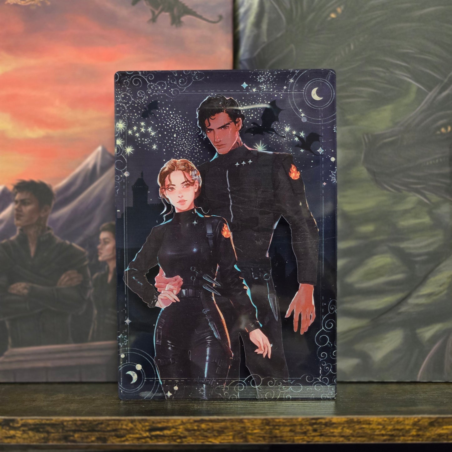 Fourth Wing 3D Acrylic Block: Violet and Xaden