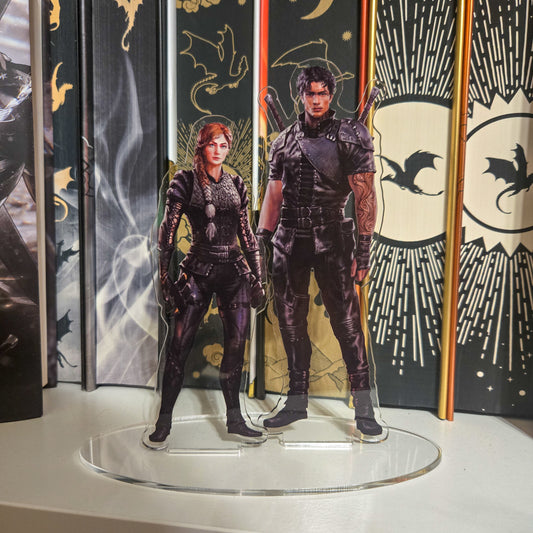 Fourth Wing Acrylic Standee: Violet and Xaden stand