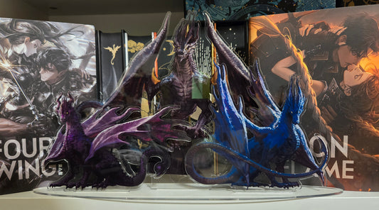 Fourth Wing Acrylic Standee: Tairn, Andarna, and Sgaeyl stand