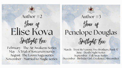 Year of ELISE KOVA, and PENELOPE DOUGLAS Author Spotlight Box