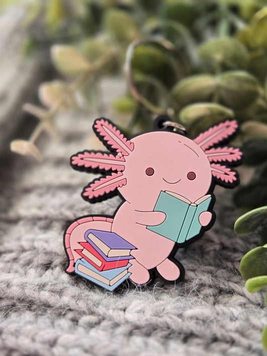 Readsalotl Axolotl Rubber Keychain
